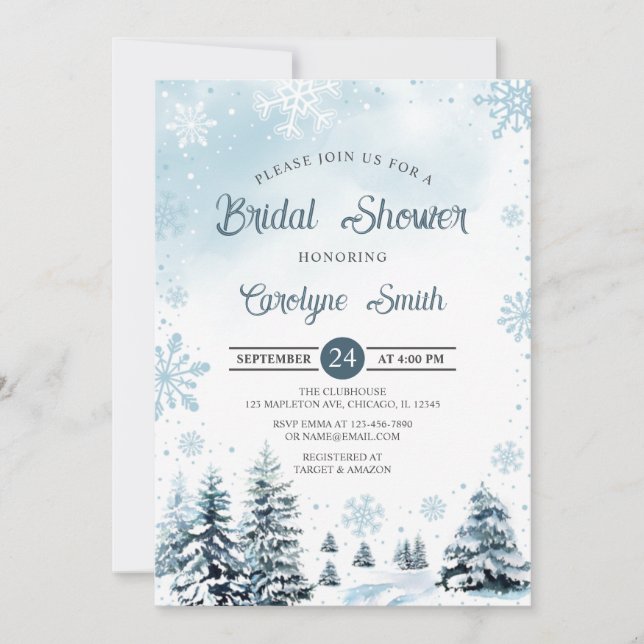 Invitation à la nuptiale de la neige des flocons d (Devant)