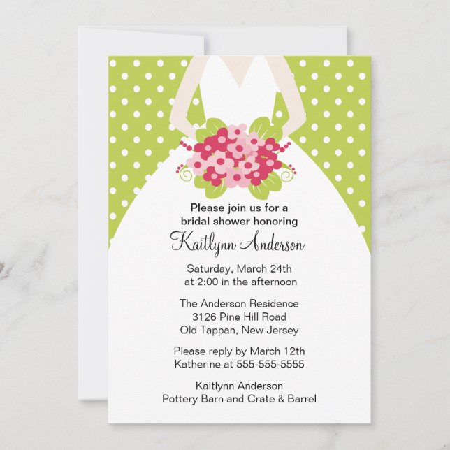 Invitation à la nuptiale de la Polka verte (Devant)