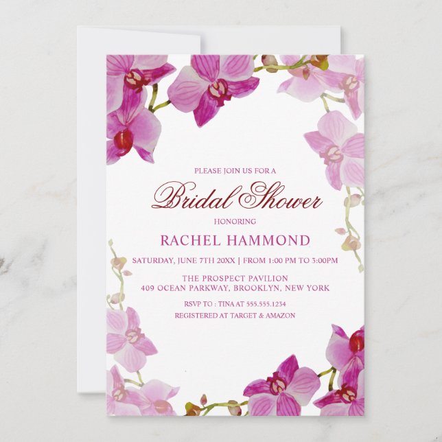Invitation à la nuptiale de l'orchidée tropicale (Devant)