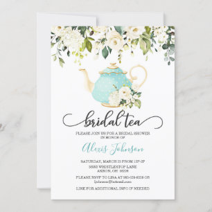 Invitation à la nuptiale de thé - Bleu