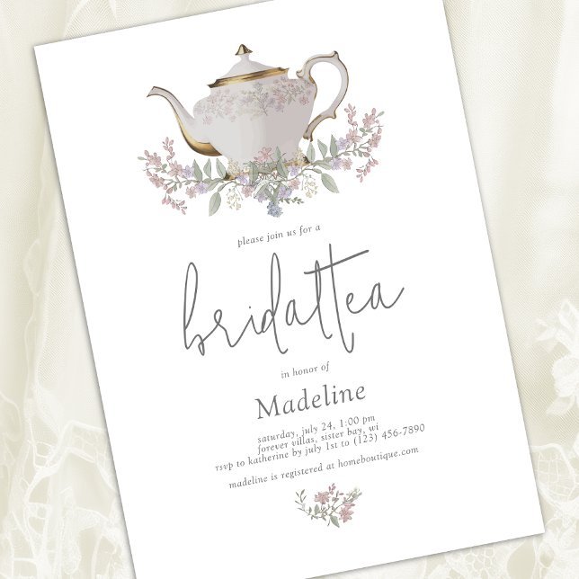 Invitation à la nuptiale de thé floral (Créateur téléchargé)