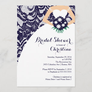 Invitation à la nuptiale d'une mariée de dentelle 