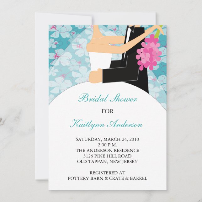 Invitation à la nuptiale d'une mariée florale trop (Devant)