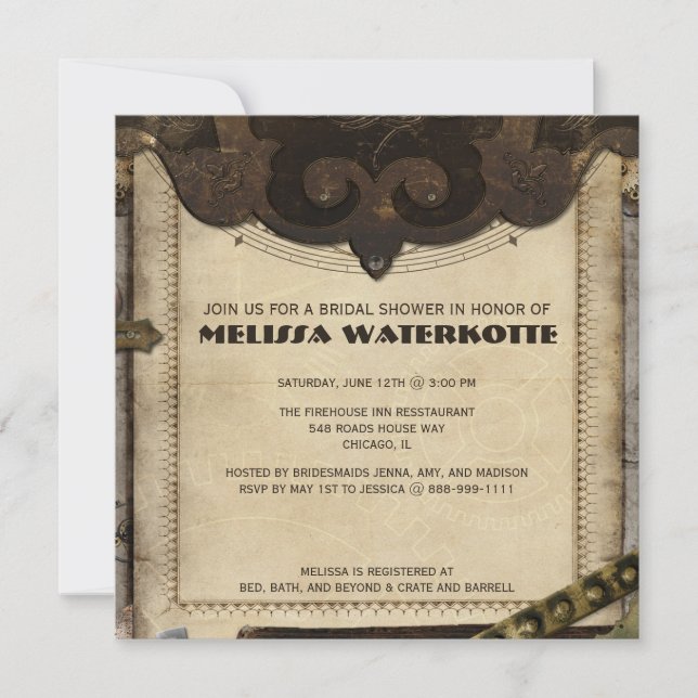 Invitation à la nuptiale Victorian Steampunk (Devant)