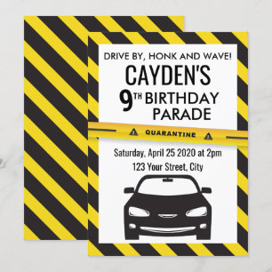 Invitation à la parade d'anniversaire en quarantai