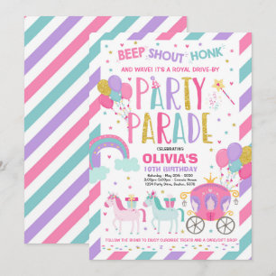 Invitation à la parade d'anniversaire Pink Princes