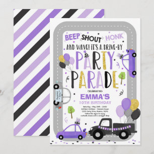 Invitation À La Parade D'Anniversaire Purple Parad