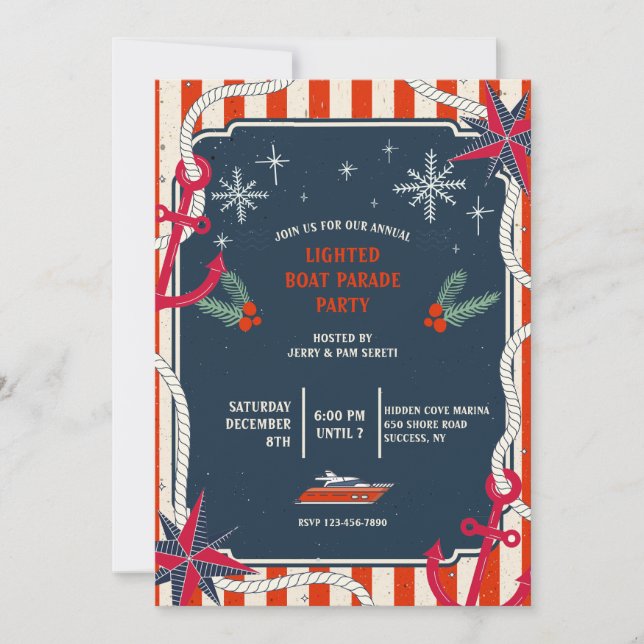 Invitation à la parade de bateaux de Noël (Devant)
