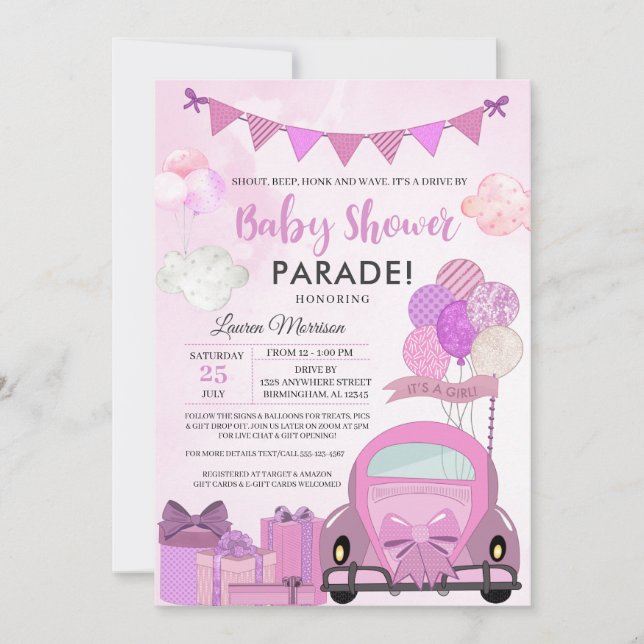 Invitation À La Parade Du Baby shower (Devant)