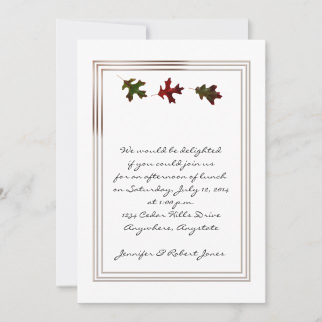 Invitation à la parade en feuilles de chêne (Devant)