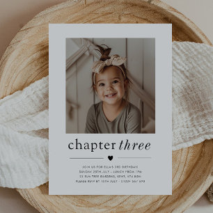 Invitation à la photo d'anniversaire des 3 ans pou