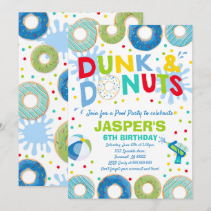 Invitation À La Piscine Dunk Et Donuts Pool Party