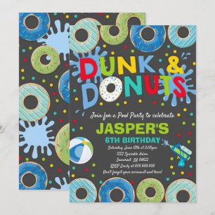 Invitation À La Piscine Dunk Et Donuts Pool Party
