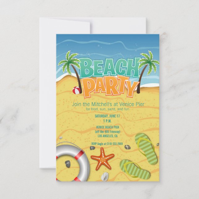 invitation à la plage d'été (Devant)