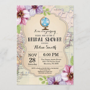 Invitation à la pluie de voyage Floral