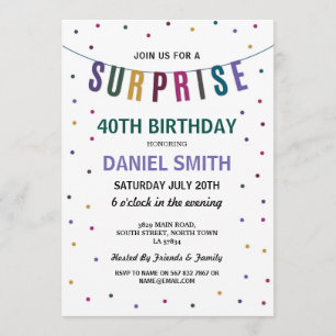 Invitation à la Polka Dot Party masculine d'annive