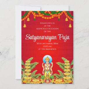 Invitation à la pooja de Satya Narayan Invitation
