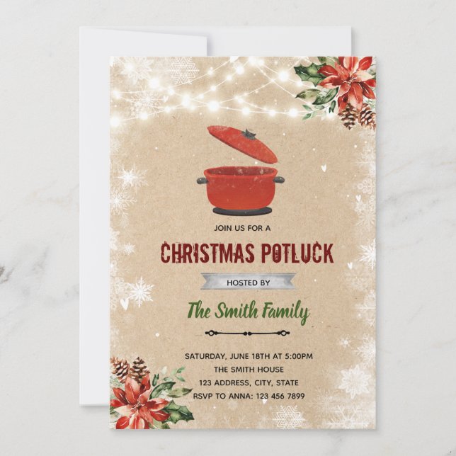 Invitation à la potchance de Noël (Devant)