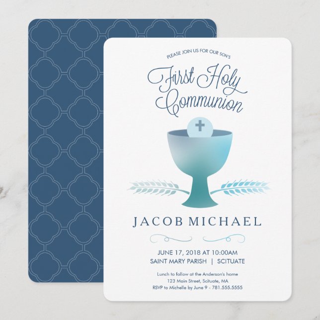 Invitation à la première communion - (Devant / Derrière)