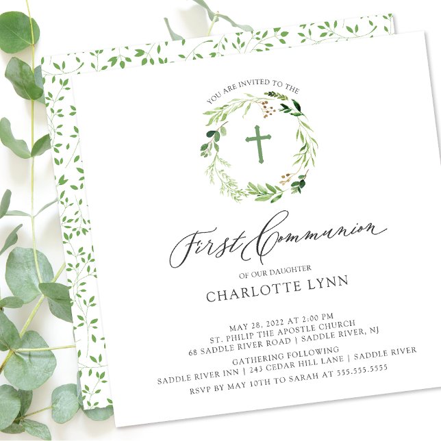 Invitation à la première communion de la feuille b (Créateur téléchargé)