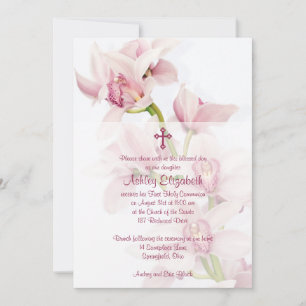Invitation à la première communion de l'orchidée r