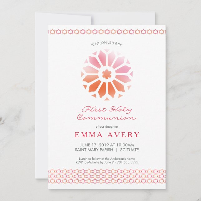 Invitation à la Première Communion, Invitation Fil (Devant)