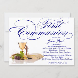 Invitation à la première communion moderne et élég
