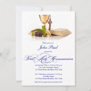 Invitation à la première communion moderne et élég