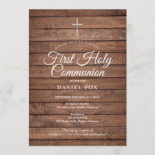 Invitation à la première communion sacrée du bois