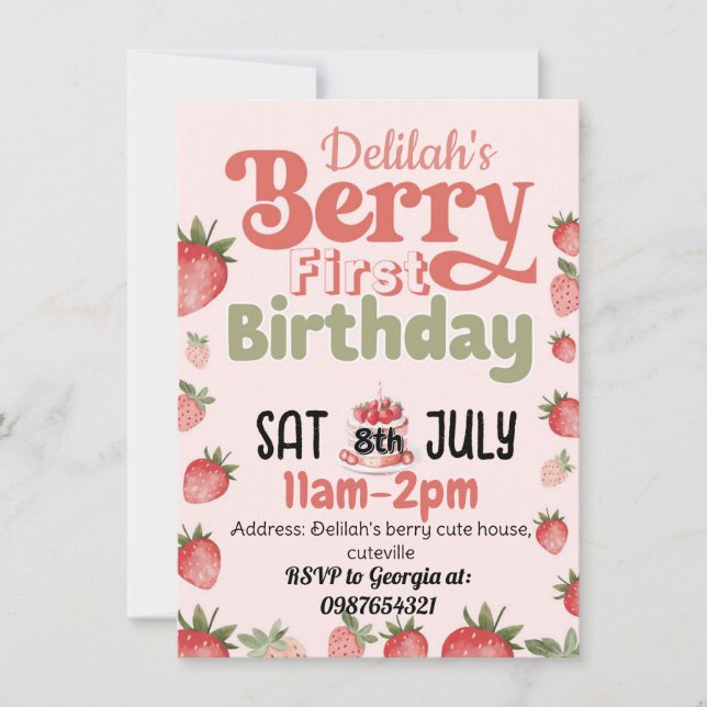 Invitation à la première fête d'anniversaire de Be (Devant)