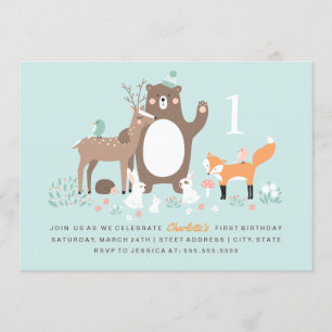 Invitation à la première fête d'anniversaire en fo