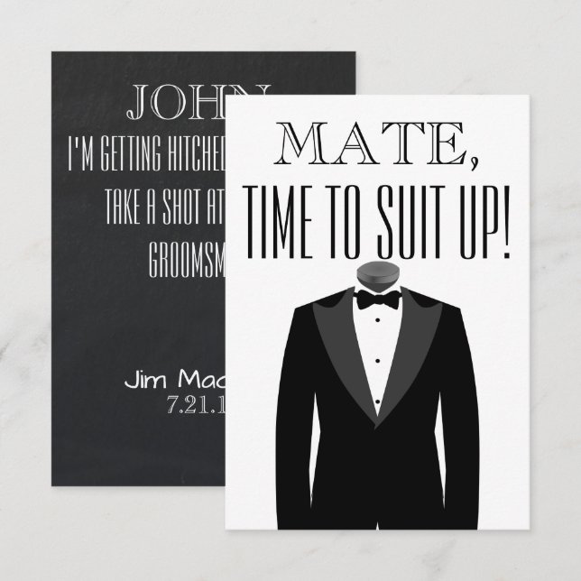 Invitation à la proposition d'un Groomsman ou de B (Devant / Derrière)