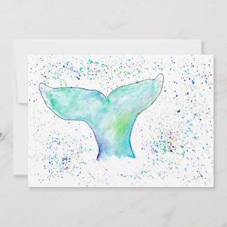 Invitation à la queue de baleine d'aquarelle