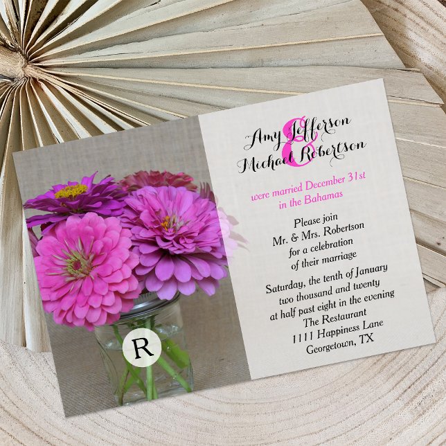 Invitation à la réception après mariage - Pot en v (Créateur téléchargé)