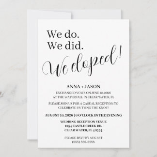 invitation à la réception de mariage