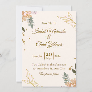 Invitation à la réception de mariage
