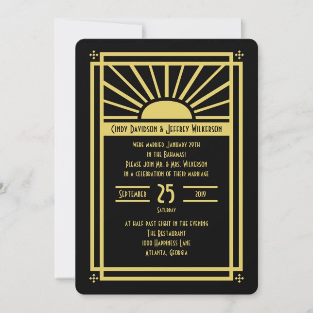 Invitation à la réception de mariage après la céré (Devant)