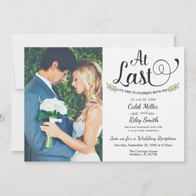 Invitation À La Réception De Mariage Dernier (Devant)