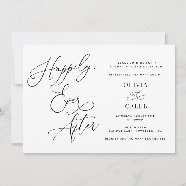 Invitation à la réception de mariage « Heureux pou (Devant)
