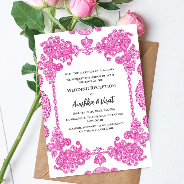 Invitation à la réception de mariage indienne (Créateur téléchargé)