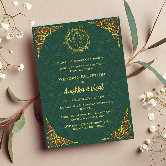 Invitation à la réception de mariage indienne (Créateur téléchargé)