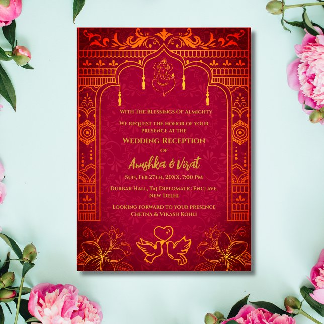 Invitation à la réception de mariage indienne (Créateur téléchargé)