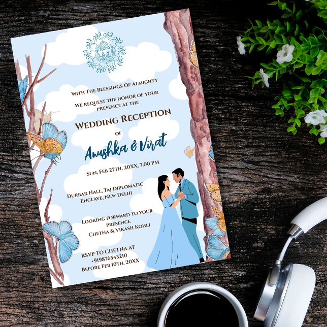 Invitation à la réception de mariage indienne (Créateur téléchargé)