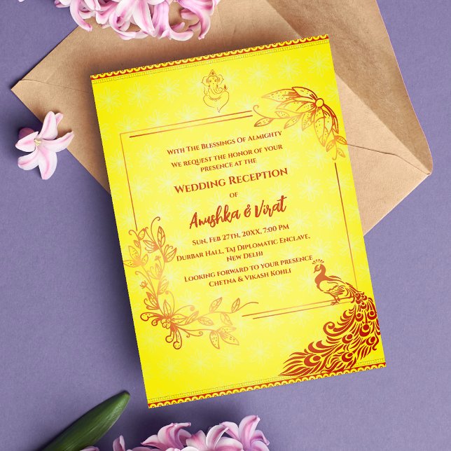 Invitation à la réception de mariage indienne (Créateur téléchargé)