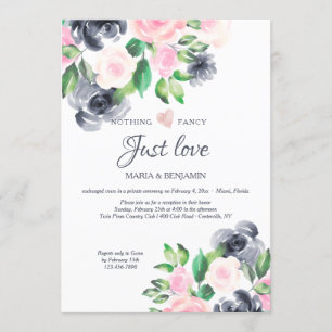 Invitation à la réception de mariage intime