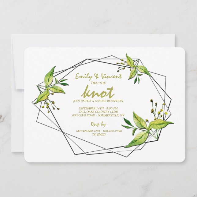Invitation à la réception de mariage intime Tied T (Devant)