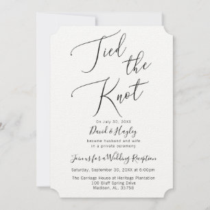 Invitation à la réception de mariage noué