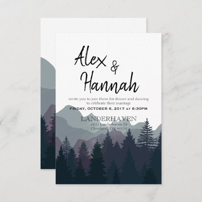 Invitation à la réception de mariage uniquement (Devant / Derrière)