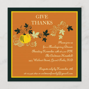Invitation à la récolte du dîner de Thanksgiving