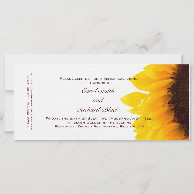 Invitation à la répétition de tournesol jaune mode (Devant)